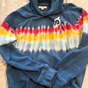 Peloton Spiritual Gangster Blue and Multicolor Tie-Dye Hoodie